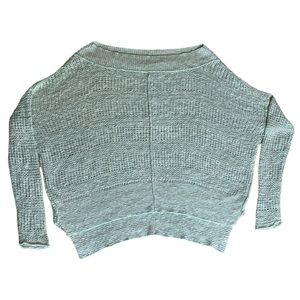Free People Womens Extra Small Pullover Sweater Mint Green Knit Cotton Linen